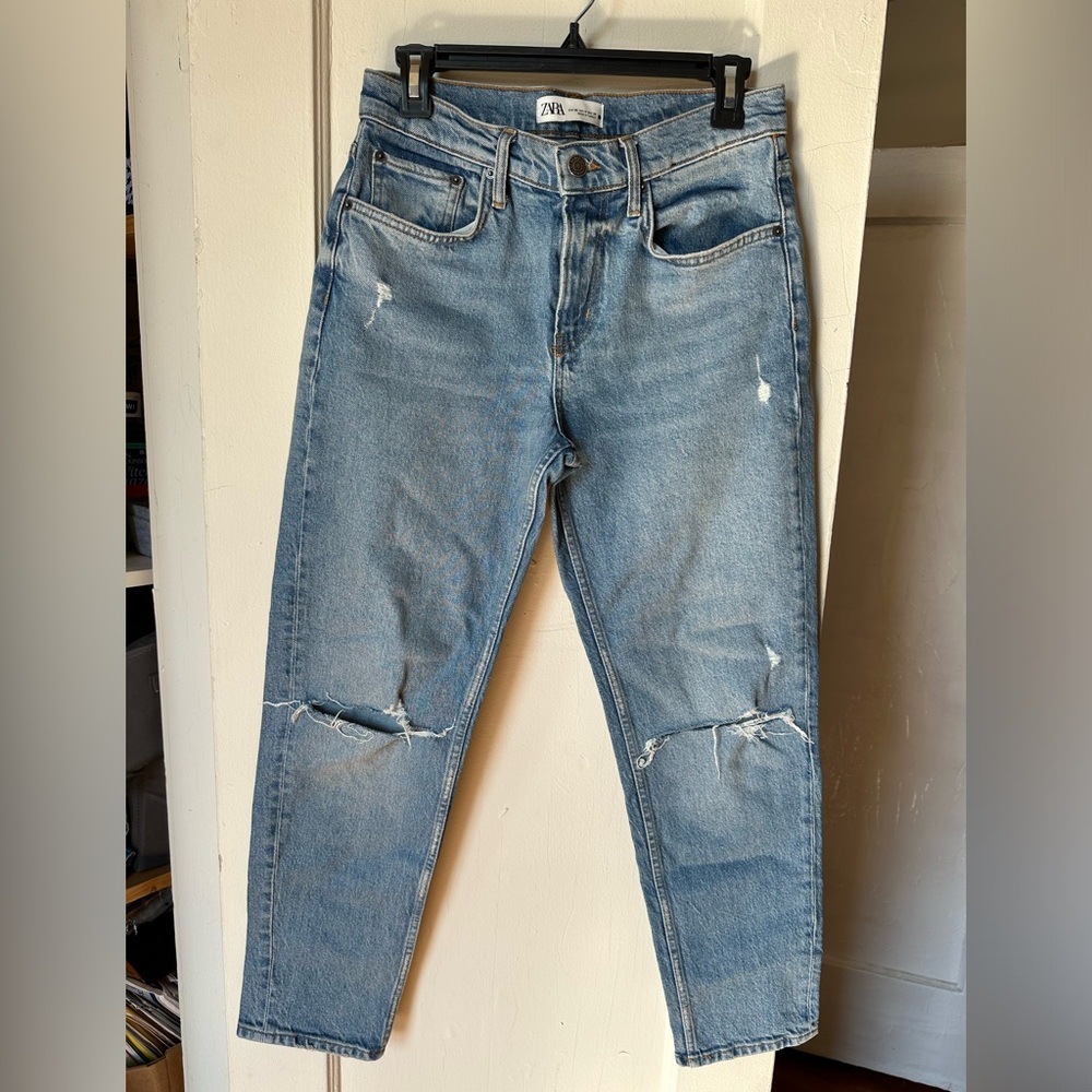 Zara, straight leg, denim pants, size 4, pre owned, excellent condition